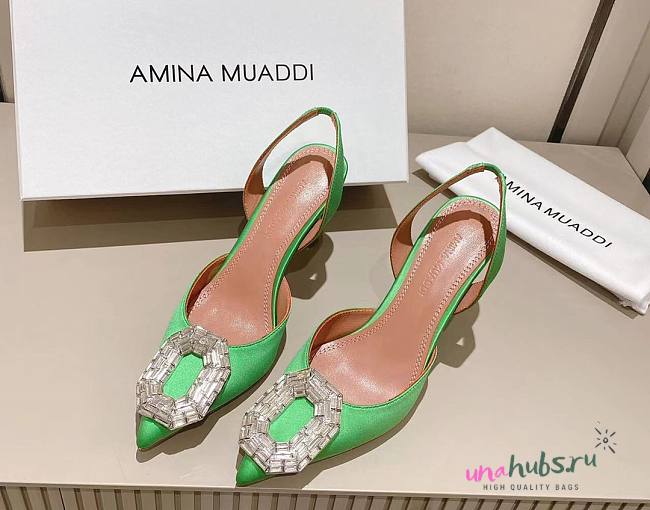 AMINA MUADDI Camelia Satin 105 Sling Heel - 1