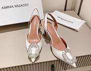 AMINA MUADDI Camelia Satin White 105 Sling Heel - 1