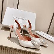 AMINA MUADDI Camelia Satin White 105 Sling Heel - 5