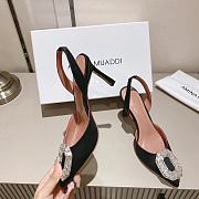 AMINA MUADDI Camelia Satin Black 105 Sling Heel - 2