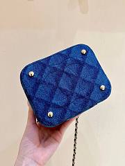 Chanel denim vanity comestic bag - 4