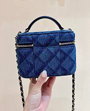 Chanel denim vanity comestic bag - 2