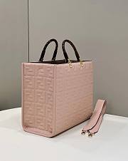 Fendi Sunshine Medium Pink Leather Shopper Bag - 4