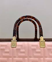 Fendi Sunshine Medium Pink Leather Shopper Bag - 2