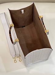 Fendi Sunshine Medium White Leather Shopper Bag - 3