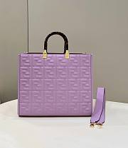 Fendi Sunshine Medium Purple Leather Shopper Bag - 1