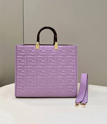 Fendi Sunshine Medium Purple Leather Shopper Bag