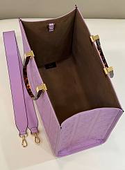 Fendi Sunshine Medium Purple Leather Shopper Bag - 6