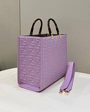 Fendi Sunshine Medium Purple Leather Shopper Bag - 4