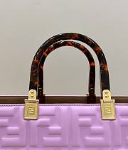 Fendi Sunshine Medium Purple Leather Shopper Bag - 3