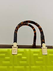 Fendi Sunshine Medium Green Leather Shopper Bag - 6