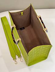 Fendi Sunshine Medium Green Leather Shopper Bag - 4