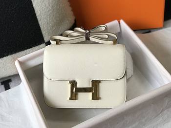 Hermes Constance 24 White Epsom Gold Bag