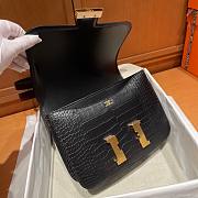 Hermes Constance 24 Crocodile Black Gold Bag - 5