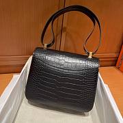 Hermes Constance 24 Crocodile Black Gold Bag - 3