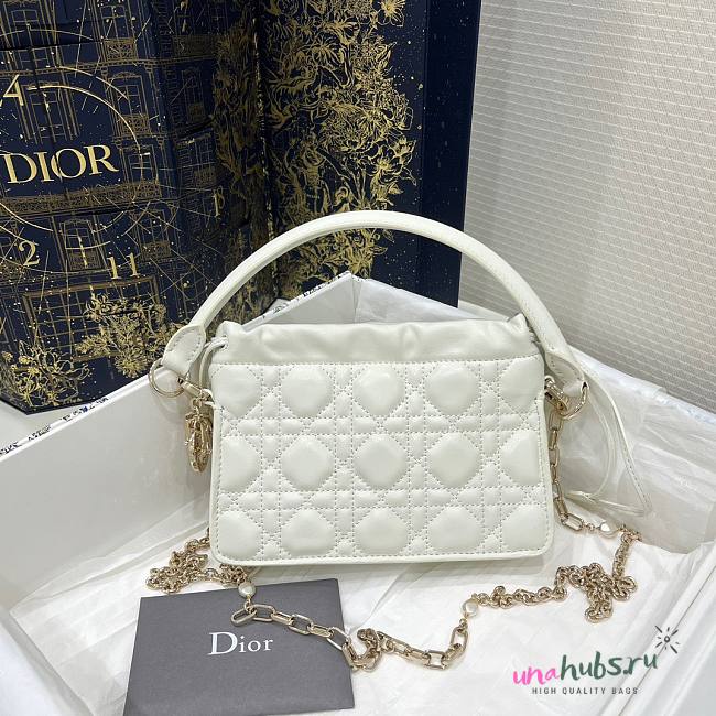 Dior Lady Top Handle Srawstring White Mini bag - 1