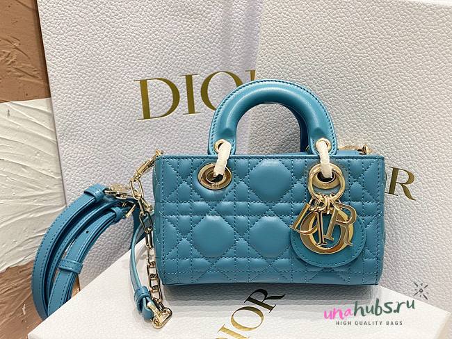 Dior D-Joy Blue Leather Mini Bag - 1