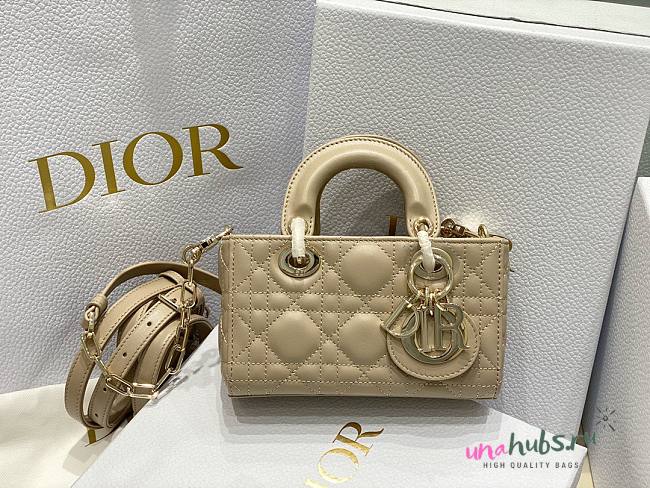 Dior D-Joy Beige Leather Mini Bag - 1