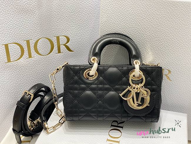 Dior D-Joy Black Leather Mini Bag - 1