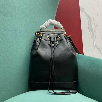 Gucci GG Diana Small Bucket Black Leather Bag