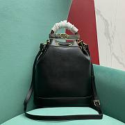 Gucci GG Diana Small Bucket Black Leather Bag - 2