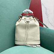 Gucci GG Diana Small Bucket White Leather Bag - 1