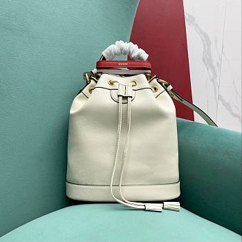 Gucci GG Diana Small Bucket White Leather Bag
