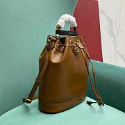 Gucci GG Diana Small Bucket Brown Leather Bag - 3