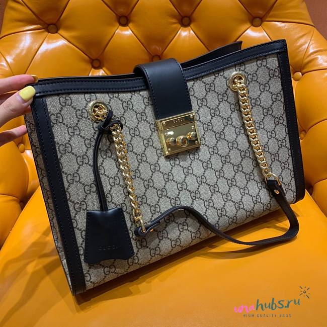 Gucci Padlock Small GG Black Shoulder Bag  - 1