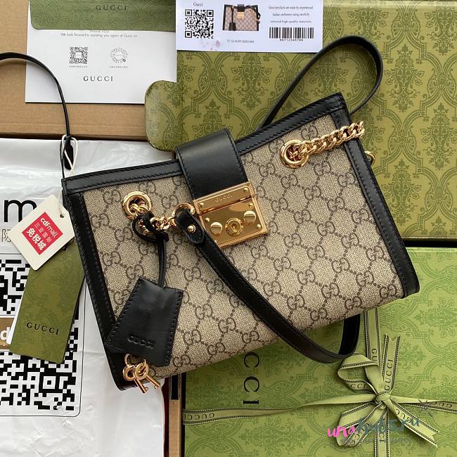 Gucci Padlock Mini GG Black Shoulder Bag - 1