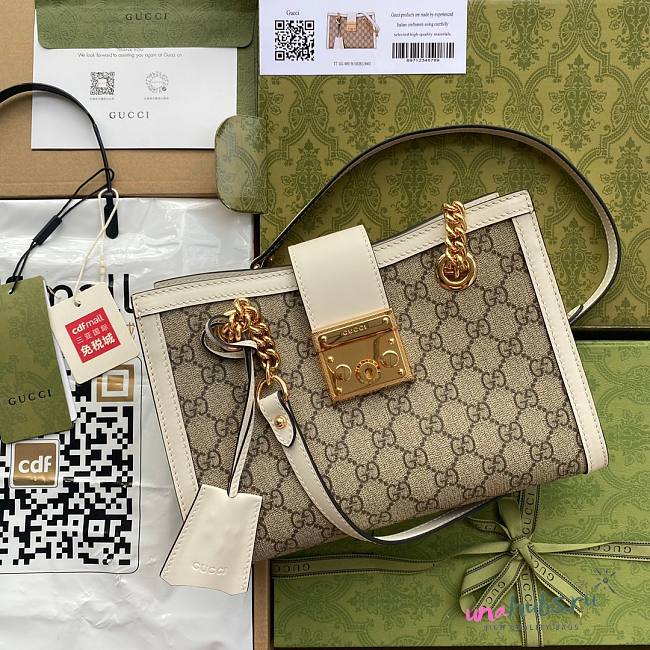 Gucci Padlock Mini GG White Shoulder Bag - 1