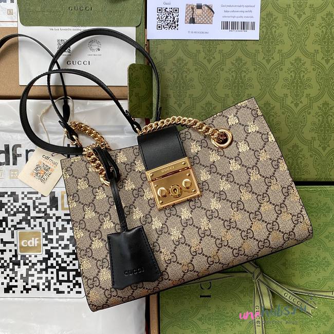 Gucci Padlock Bee Mini GG Shoulder Bag - 1