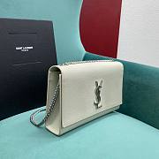 YSL Monogram Kate White Silver 24cm Bag - 3