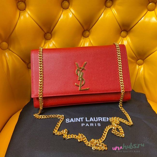 YSL Monogram Kate Red 24cm Bag  - 1