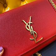 YSL Monogram Kate Red 24cm Bag  - 3