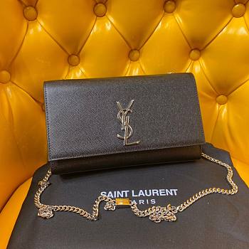 YSL Monogram Kate Black Silver 24cm Bag