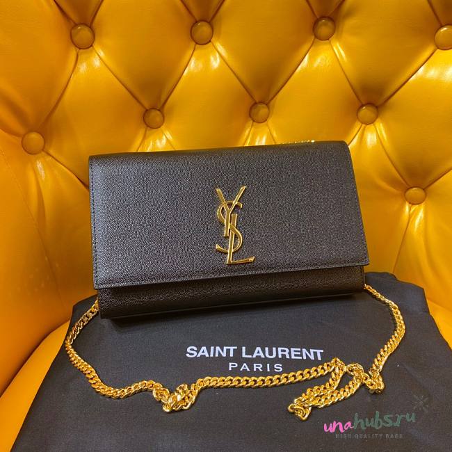 YSL Monogram Kate Black Gold 24cm Bag - 1