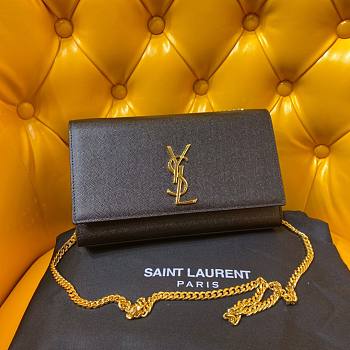 YSL Monogram Kate Black Gold 24cm Bag