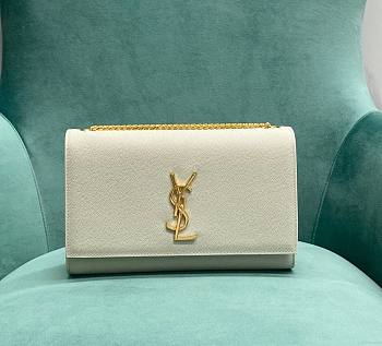 YSL Monogram Kate White Gold 24cm Bag