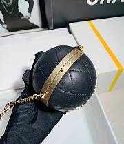 Chanel Black Metal Leather Basket Ball  - 4