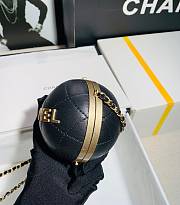 Chanel Black Metal Leather Basket Ball  - 3