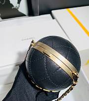 Chanel Black Metal Leather Basket Ball  - 2