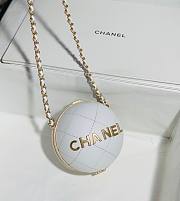 Chanel White Metal Leather Basket Ball - 1