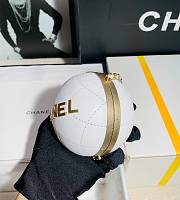 Chanel White Metal Leather Basket Ball - 6