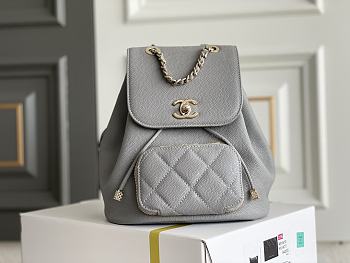 Chanel grey calfskin backpack