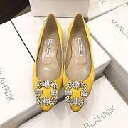 Manolo Blahnik Yellow Flat Loafers - 1