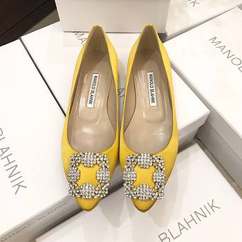 Manolo Blahnik Yellow Flat Loafers