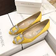 Manolo Blahnik Yellow Flat Loafers - 2