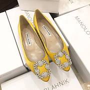 Manolo Blahnik Yellow Flat Loafers - 3