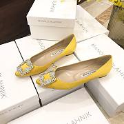 Manolo Blahnik Yellow Flat Loafers - 4